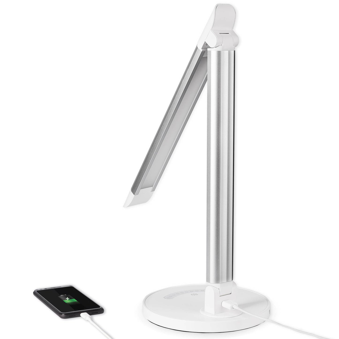 LED Tischleuchte weiß dimmbar mit USB Schreibtischlampe Büroleuchte 3Lichtfarben