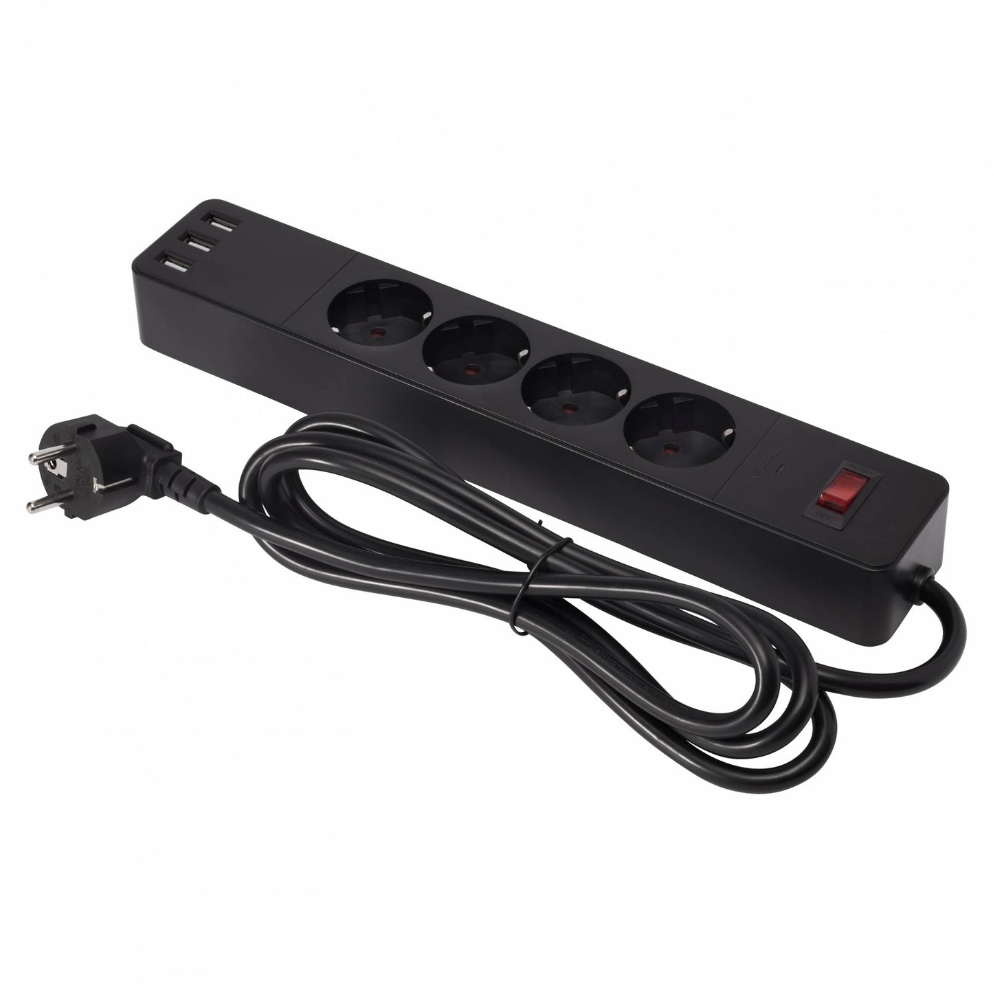 Mehrfach-Steckdose 4-fach 3x USB Schalter 1,8m Steckdosenleiste