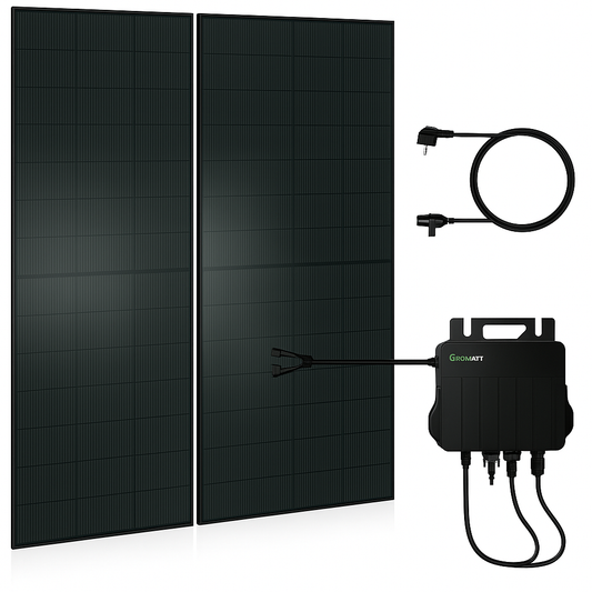 Balkonkraftwerk 890W JA Solar Module & Growat 800W Wechselrichter & Kabel
