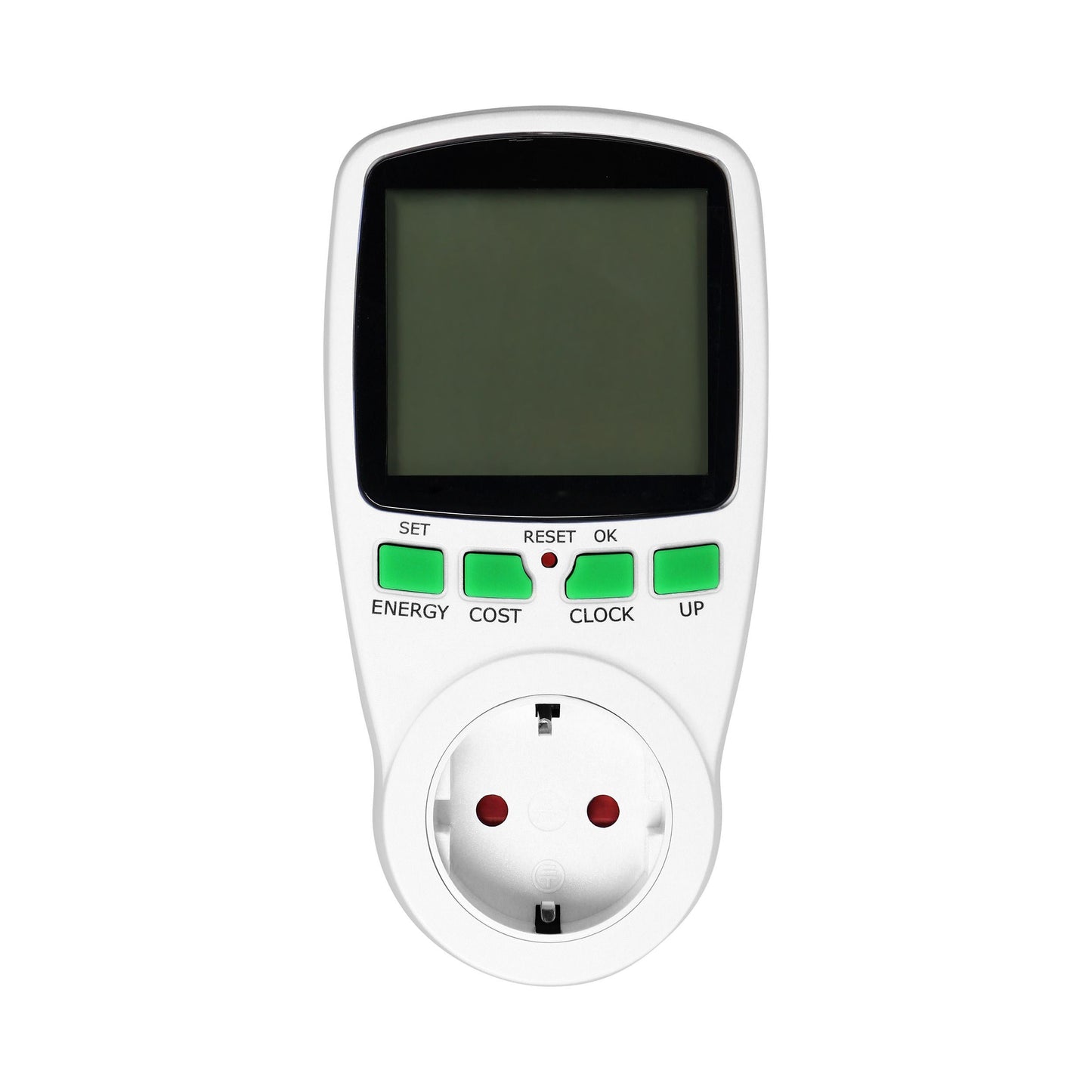 Zweitarif-Leistungsmesser mit LCD-Display, Max. Belastung 3680W, Weiß/Schwarz