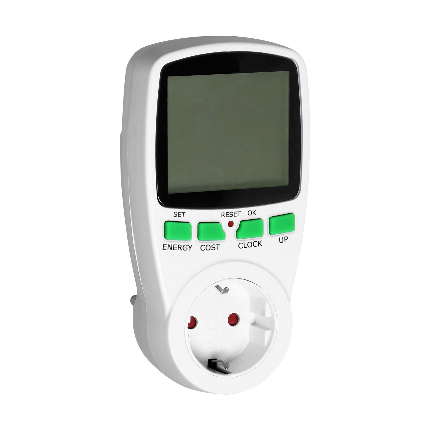 Zweitarif-Leistungsmesser mit LCD-Display, Max. Belastung 3680W, Weiß/Schwarz