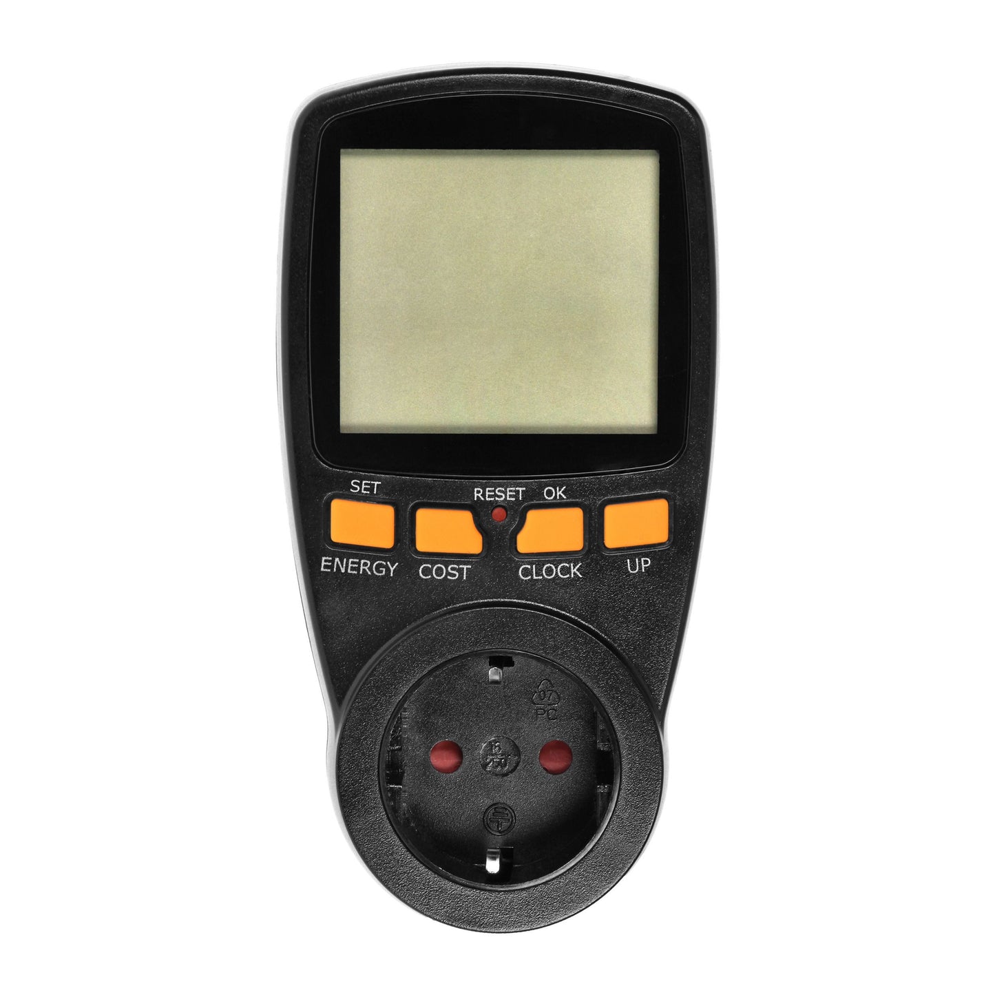 Zweitarif-Leistungsmesser mit LCD-Display, Max. Belastung 3680W, Weiß/Schwarz