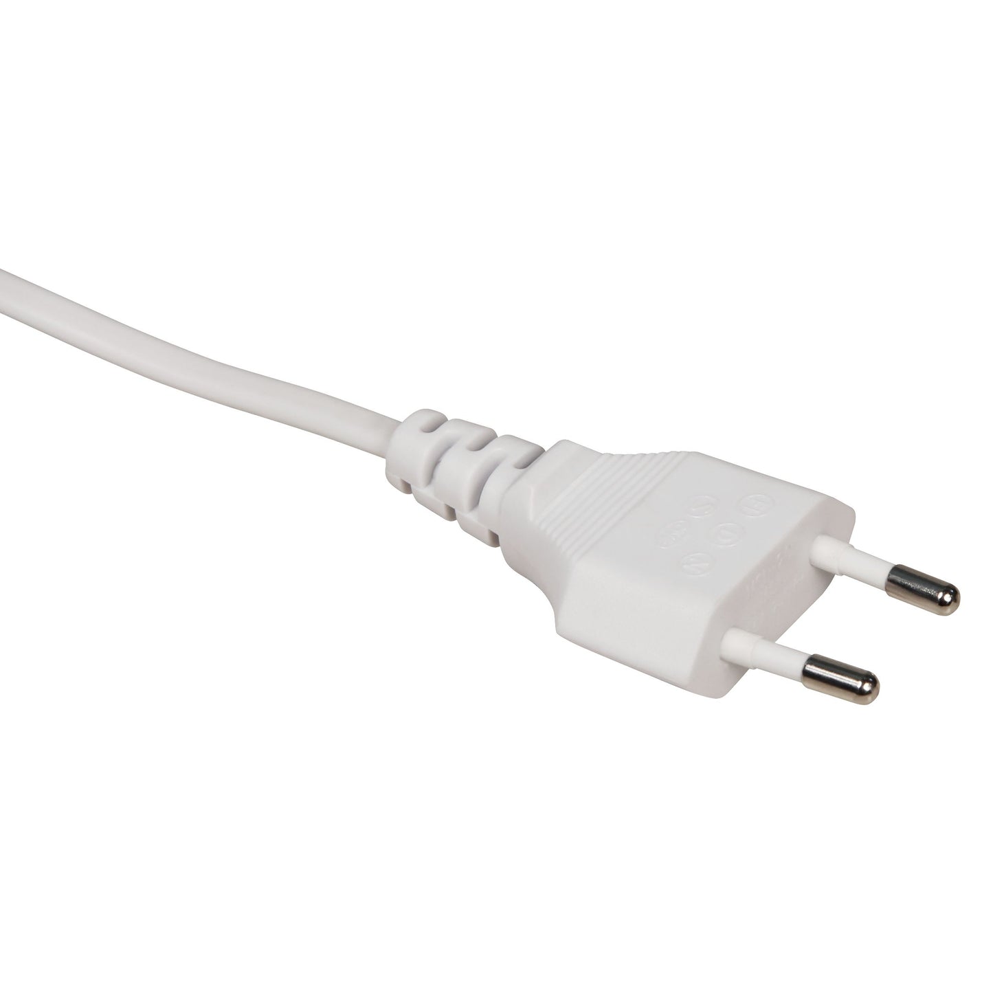 Euro-Netzkabel mit Fußschalter, 2m, Weiß/Schwarz, Blanken Enden, H03VVH2-F, 100W Max