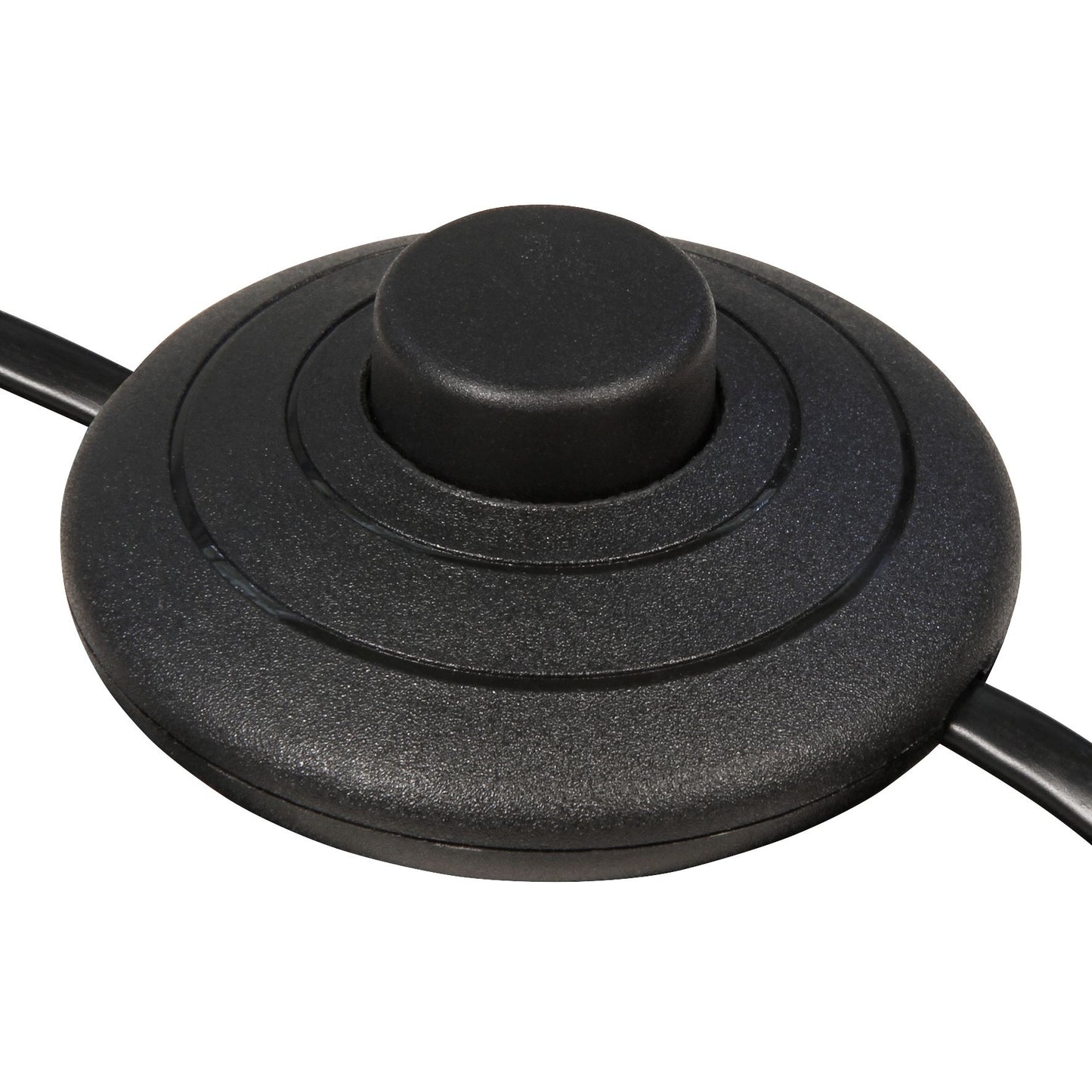 Euro-Netzkabel mit Fußschalter, 2m, Weiß/Schwarz, Blanken Enden, H03VVH2-F, 100W Max