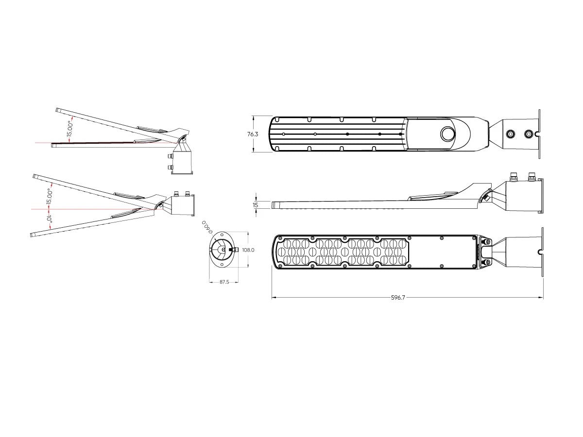 LED Straßenleuchte 100W Neutralweiß 4000K 10000lm grau