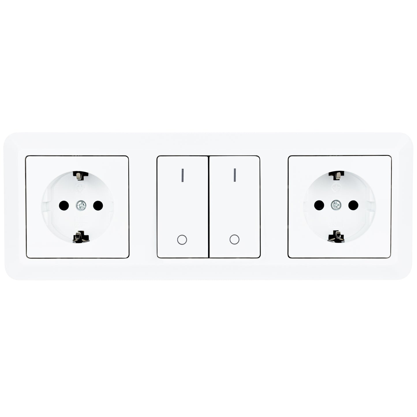 Möbel-Steckdose Küche Büro 2er Schalter weiß Mehrfachsteckdose Steckdosenleiste