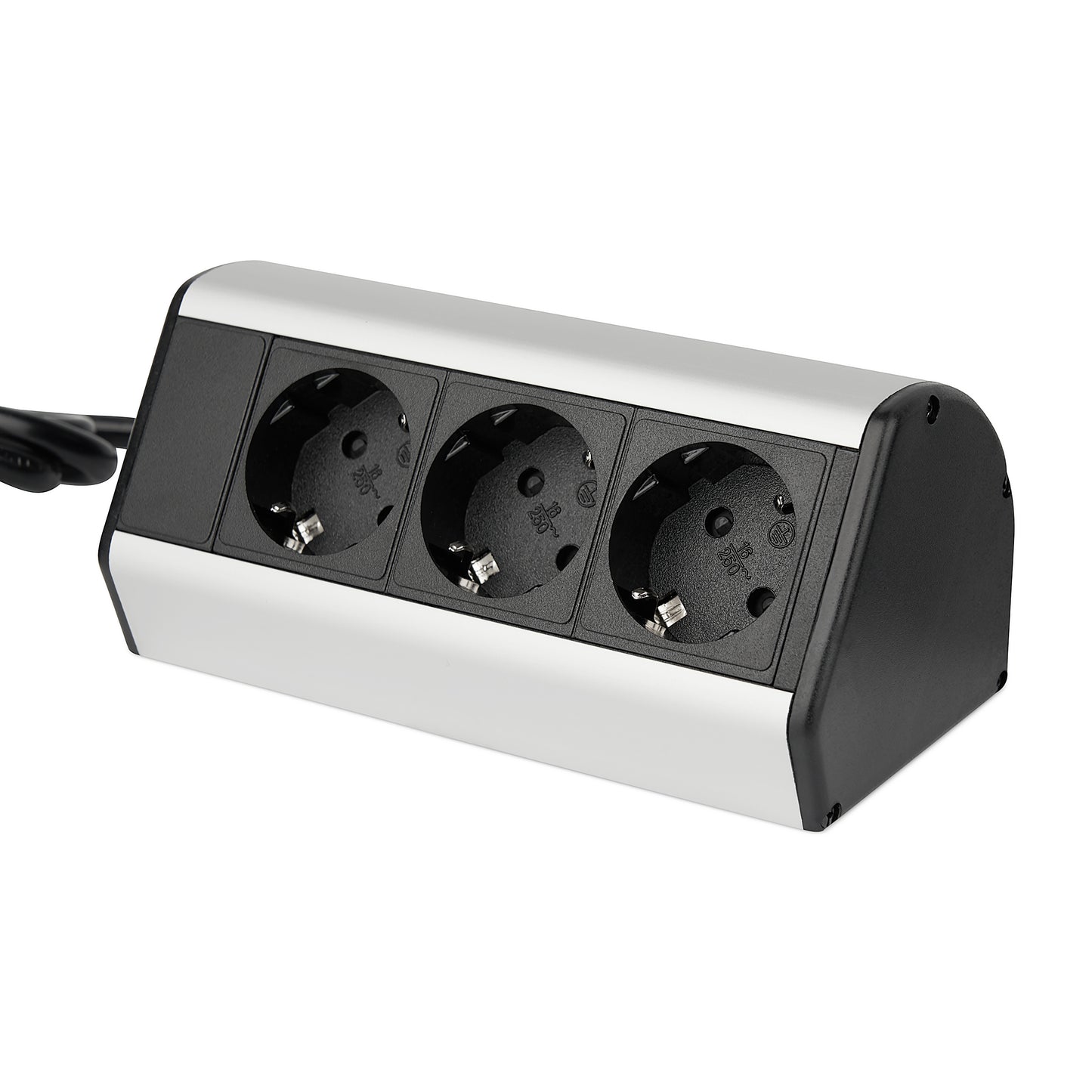 Steckdose Tischsteckdose Küche Büro Aluminium Steckdosenelement