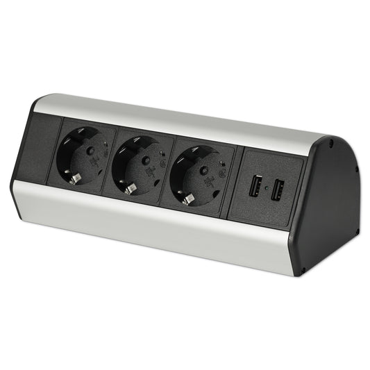 Schreibtisch-Steckdose Möbel Küche Tische Steckdosenleiste 3-fach & USB Kabel 2M