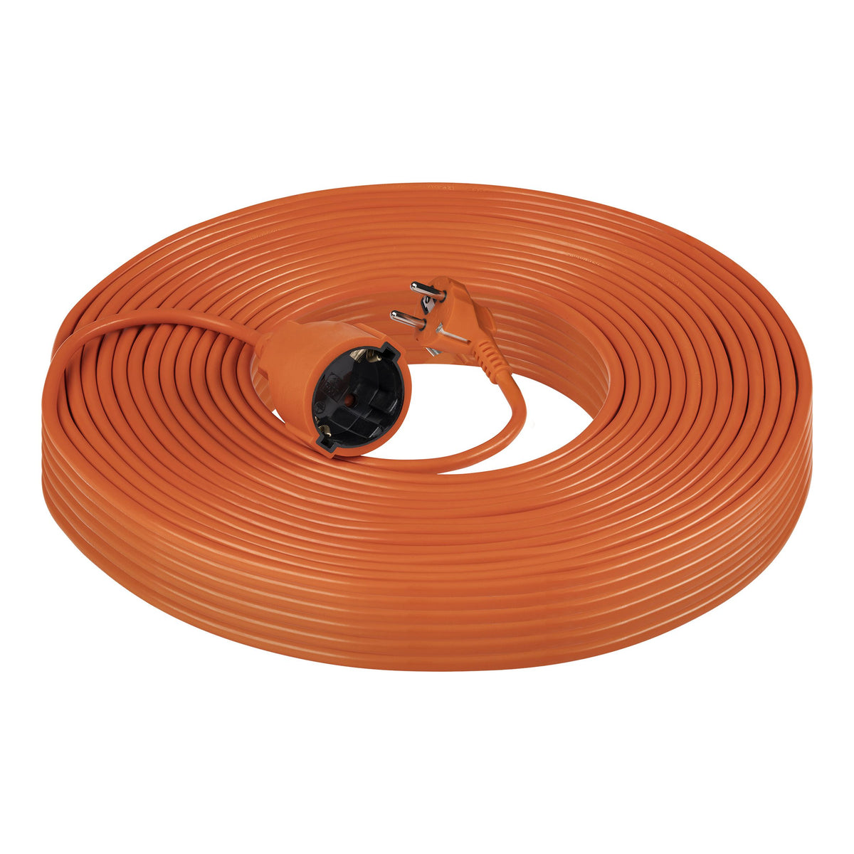 Trano Garten Verlängerungskabel Schuko 2300W, PVC H05VV-F 3x1mm², 10–50m, mit Sicherheitsklappen, Orange, IP20