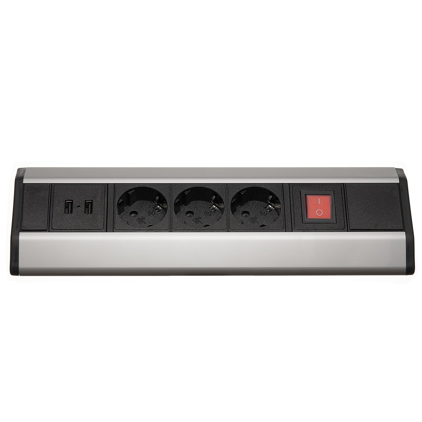 Möbel-Steckdose Schalter USB Tischsteckdose Küche Büro Steckdosenleiste 2m Kabel