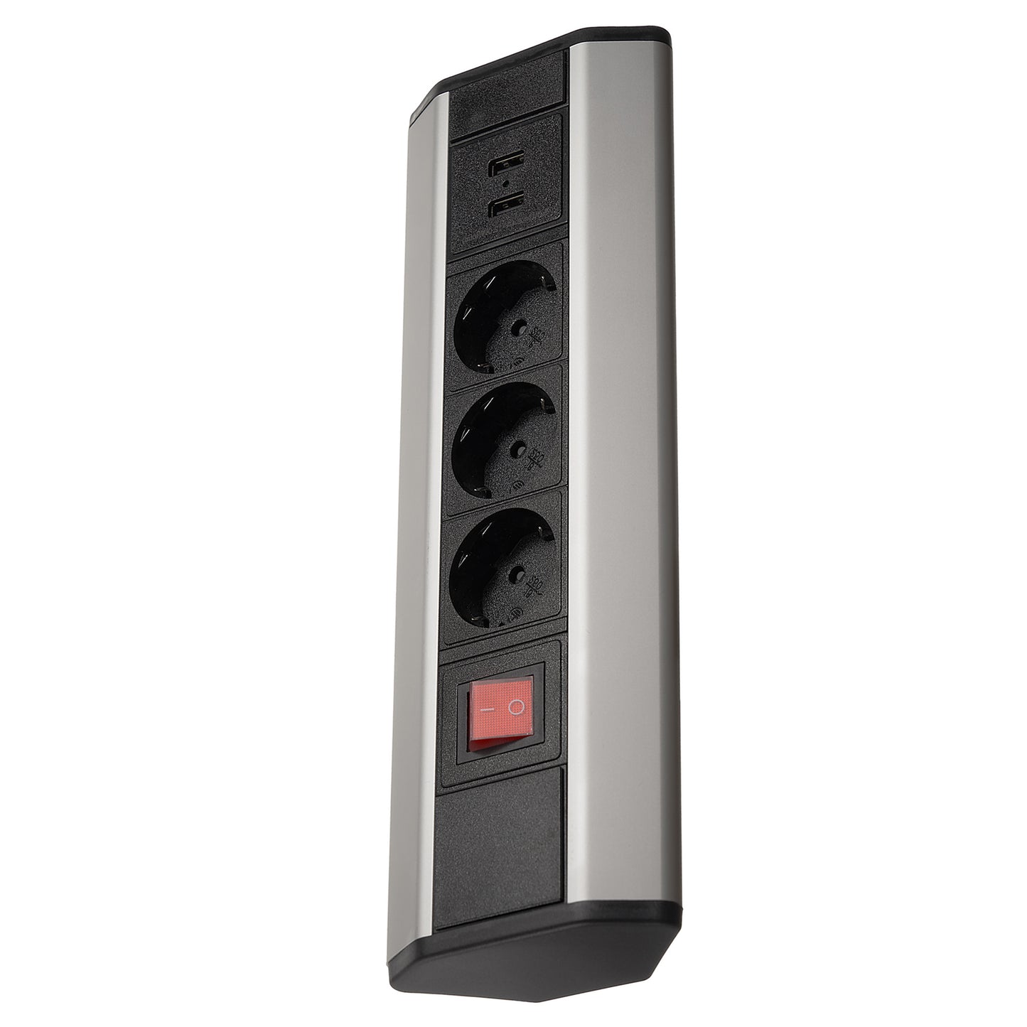 Möbel-Steckdose Schalter USB Tischsteckdose Küche Büro Steckdosenleiste 2m Kabel