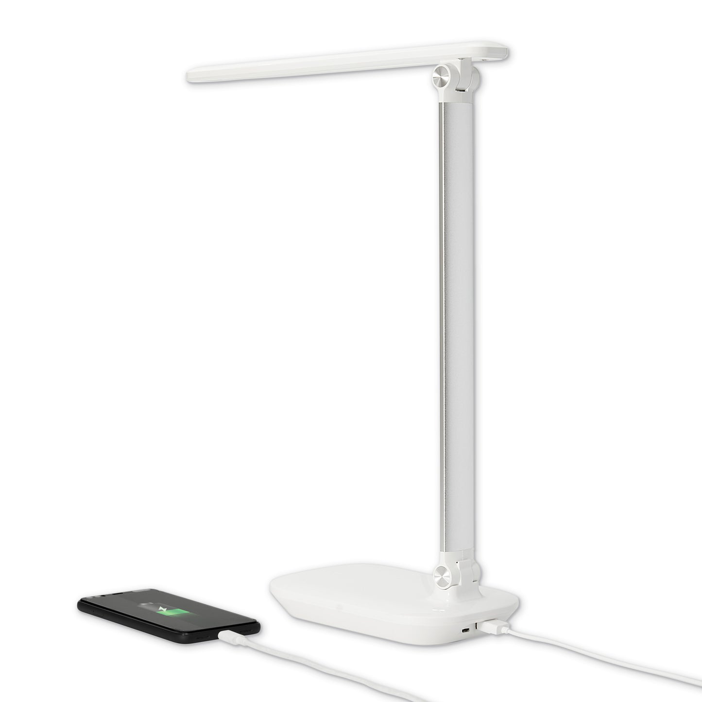 LED Schreibtischlampe dimmbar mit USB Anschluss schwenkbar 3 Lichtfarben weiß