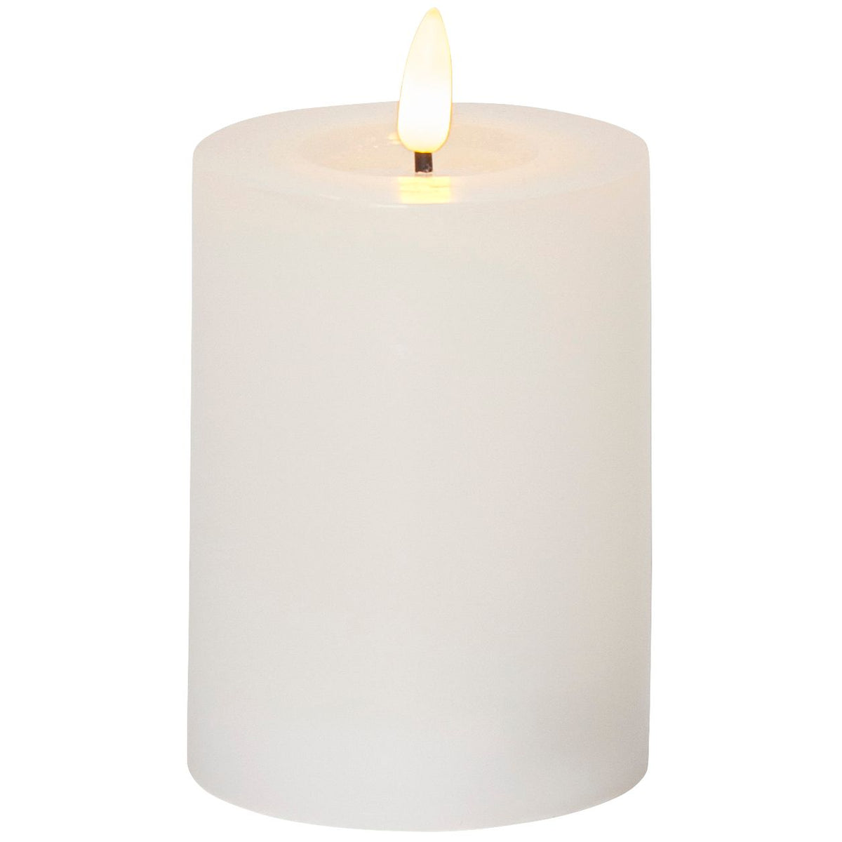LED Echtwachs-Kerze, Sanft Flackernd, Warmweiß, Batteriebetrieben, Timer, 7000h Lebensdauer, 12,5cmx7,5cm oder 17.5cmx7.5cm