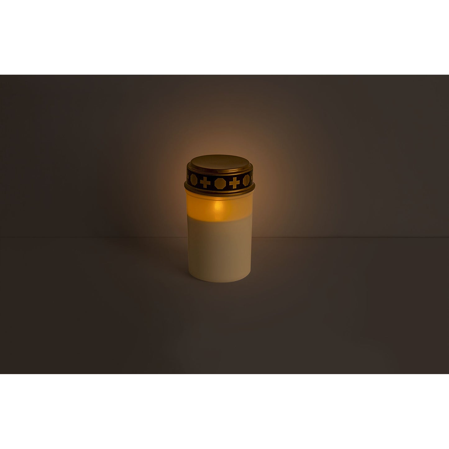 LED Grablicht in weiß mit Flackereffekt, batteriebetrieben