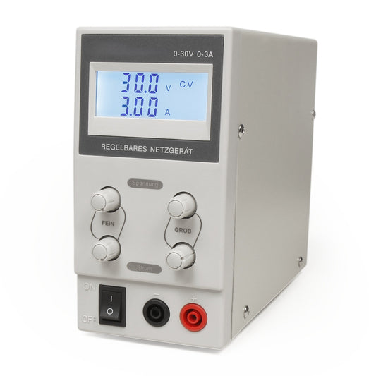 Labornetzgerät 0-30V 0-10A / 0-3A Regelbar – Digitale LC-Anzeige, Schaltnetzteil, Konstantspannung, Konstantstrom, Kurzschlussschutz, Netzteil für Labor, Werkstatt, Elektronik, Schule
