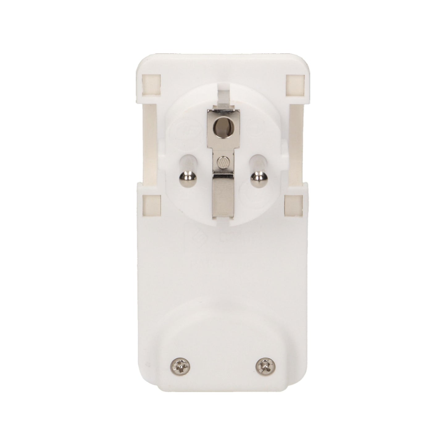 Hochwertiger Flachstecker-Winkelstecker mit Handgriff, uni-Schuko, Schwarz/Weiß