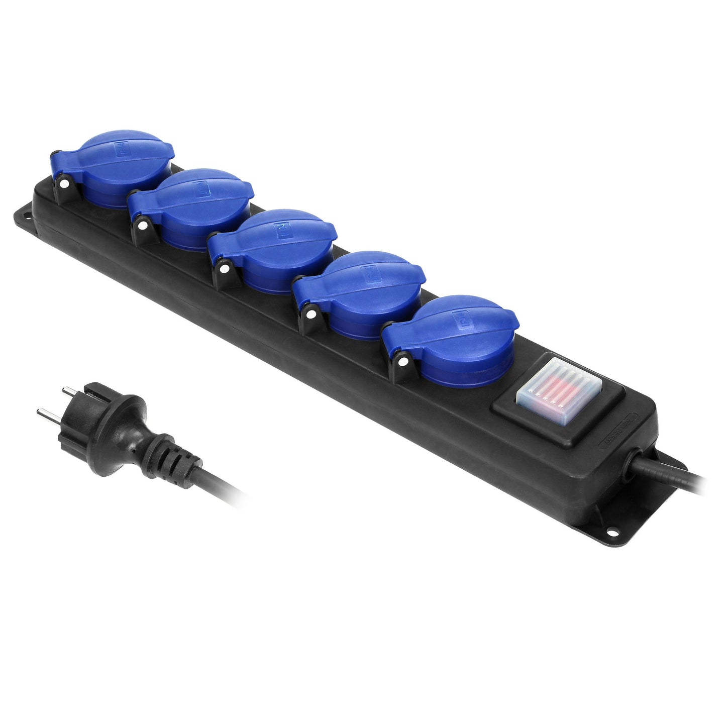 Steckdosenleiste 5-fach mit Schalter und 3m/5m Zuleitung für Außen IP44