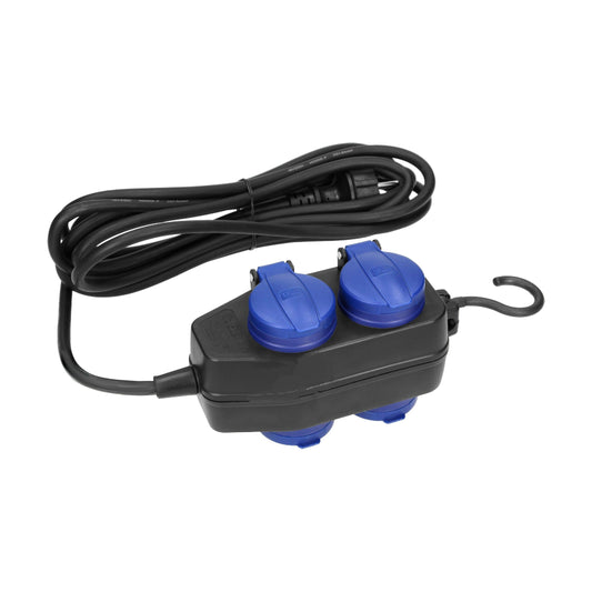 4-fach Steckdose mit Hacken für Außen & Werkstatt – 5m/10m