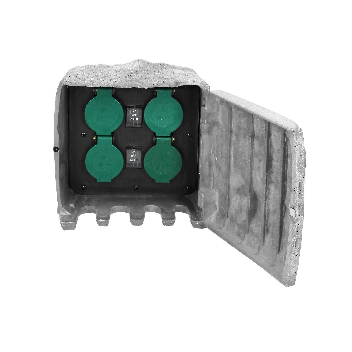 Robuste 4er Gartensteckdose, 3m, IP44, Dämmerungsautomat, ölbeständiger Gummi