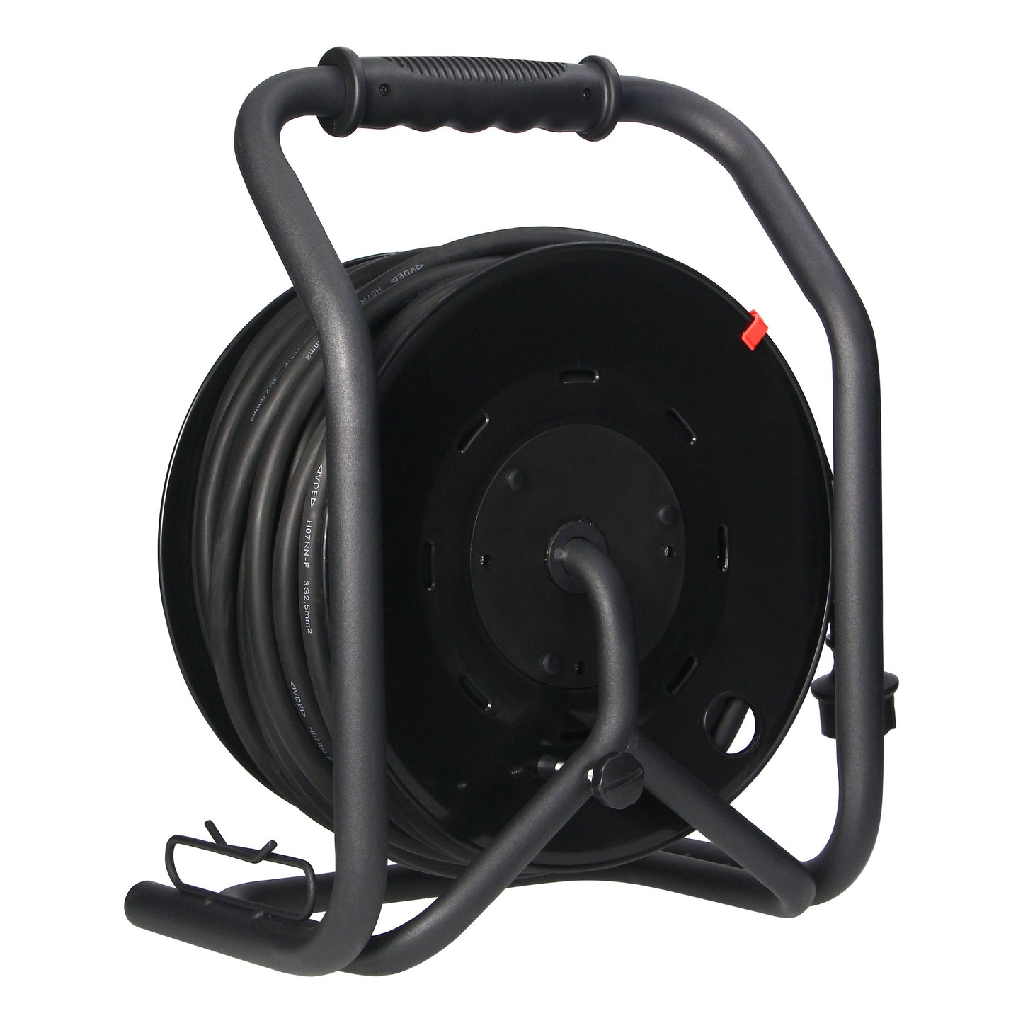 Trano Kabeltrommel 40m H07RN-F 3x2,5mm² IP44 | 4x Schuko Steckdosen mit Kinderschutz | 3200W | Gummi Kabel | Anti-Twist | Thermoschutz