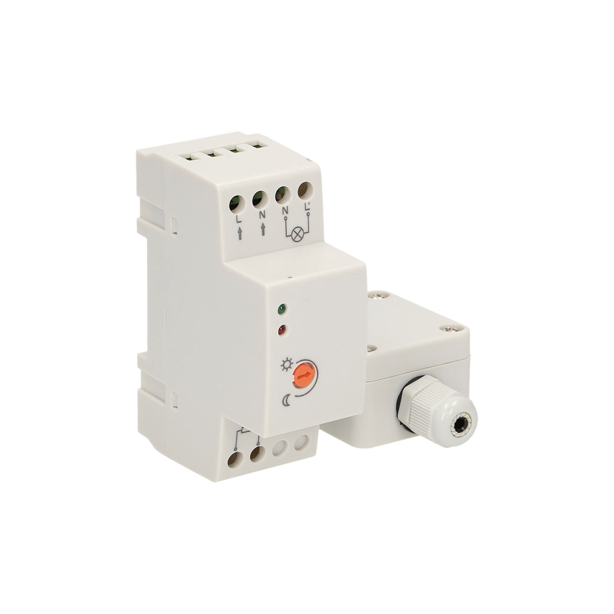 Dämmerungssensor für DIN-Schiene, IP65, Max. Belastung 3000W, Weiß