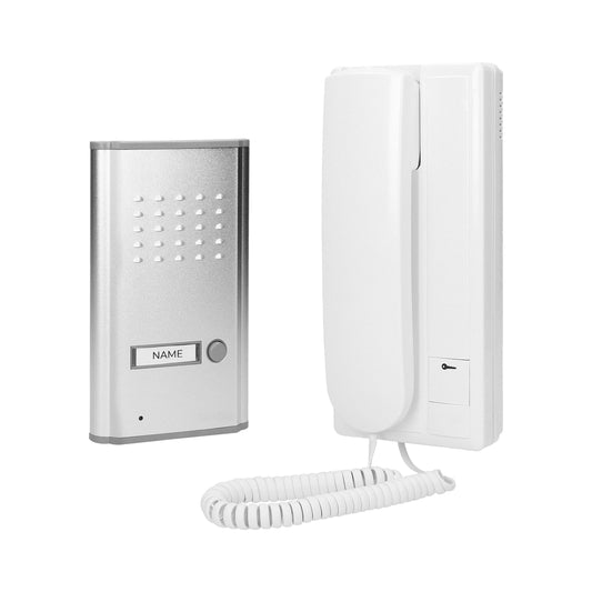 Trano Türsprechanlage 1-Familienhaus Unterputz | 230V AC | 4-Draht | IP44 | Unifon mit Hörer | Direktanschluss E-Öffner