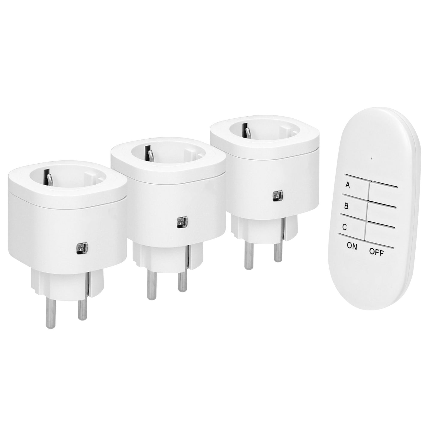 Funksteckdose mit Fernbedienung - 1er, 2er, 3er Set - Max. 3000W, Weiß