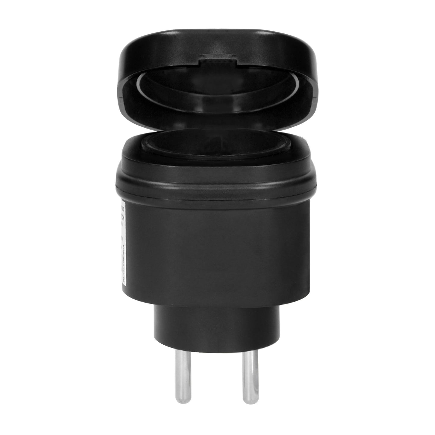 Kabellose Ministeckdosen mit Fernbedienung 2+1, IP44, Schuko-Version, Schwarz