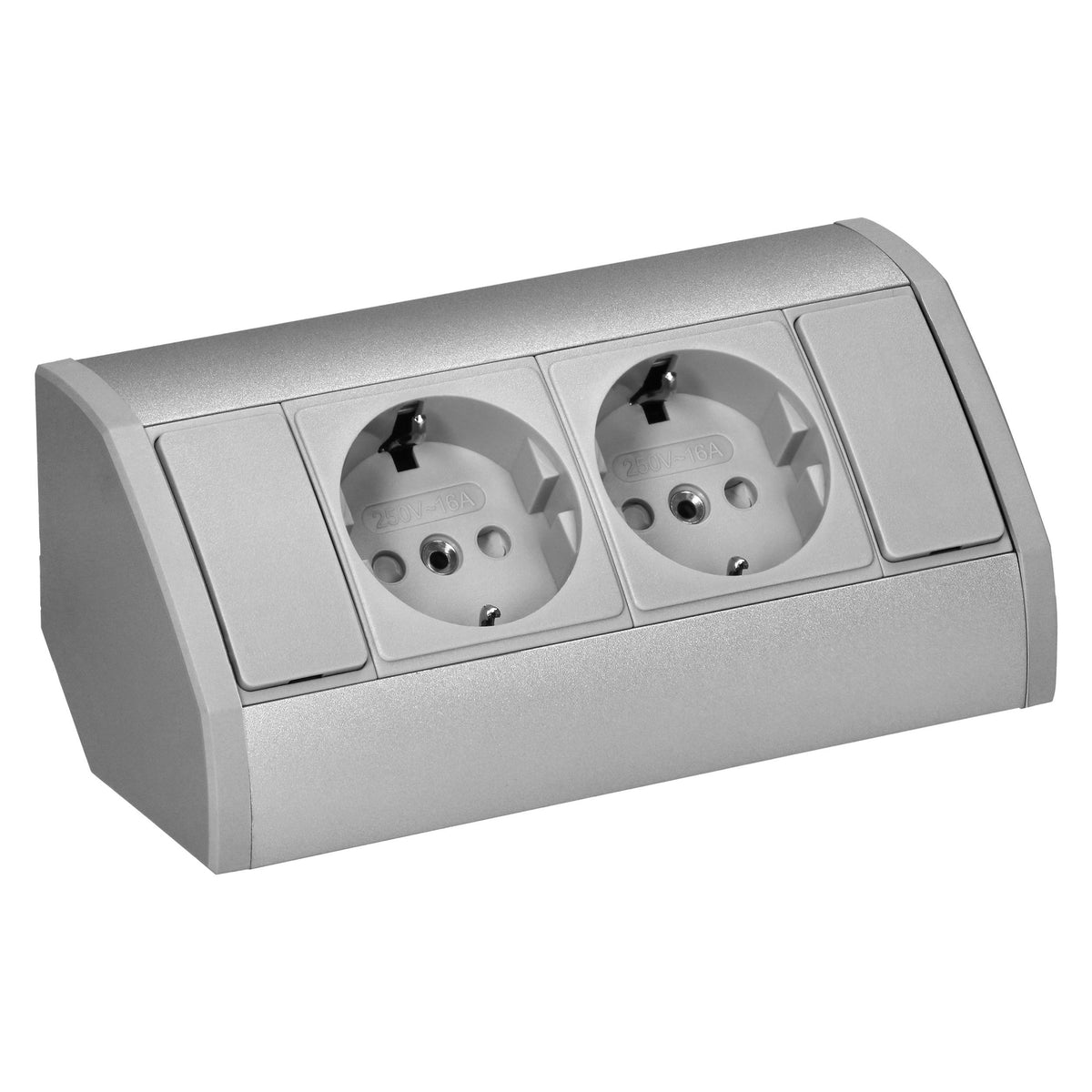 Trano Möbel-Steckdose grau | 2x/3x Schuko + USB A+C | 230V, 3680W, IP20, Kabel 0,6m, moderne Einbau-Steckdosenleiste