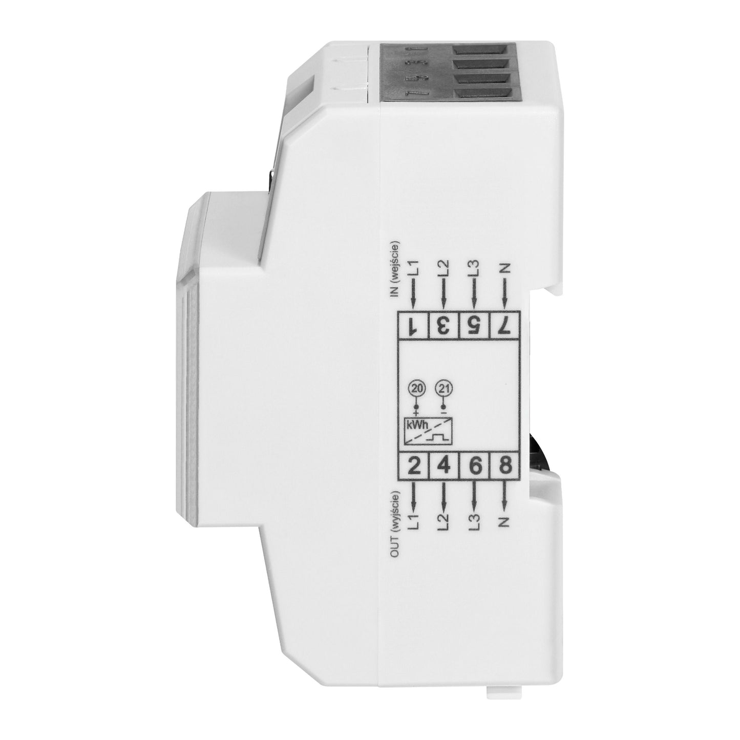 Trano 3-Phasen Energiezähler MID 80A | LCD 6+2 | DIN-Schiene 4,3 Module | 3x230/400V AC | IR-Schnittstelle | S0 Impuls | IP51 | EN 50470-3