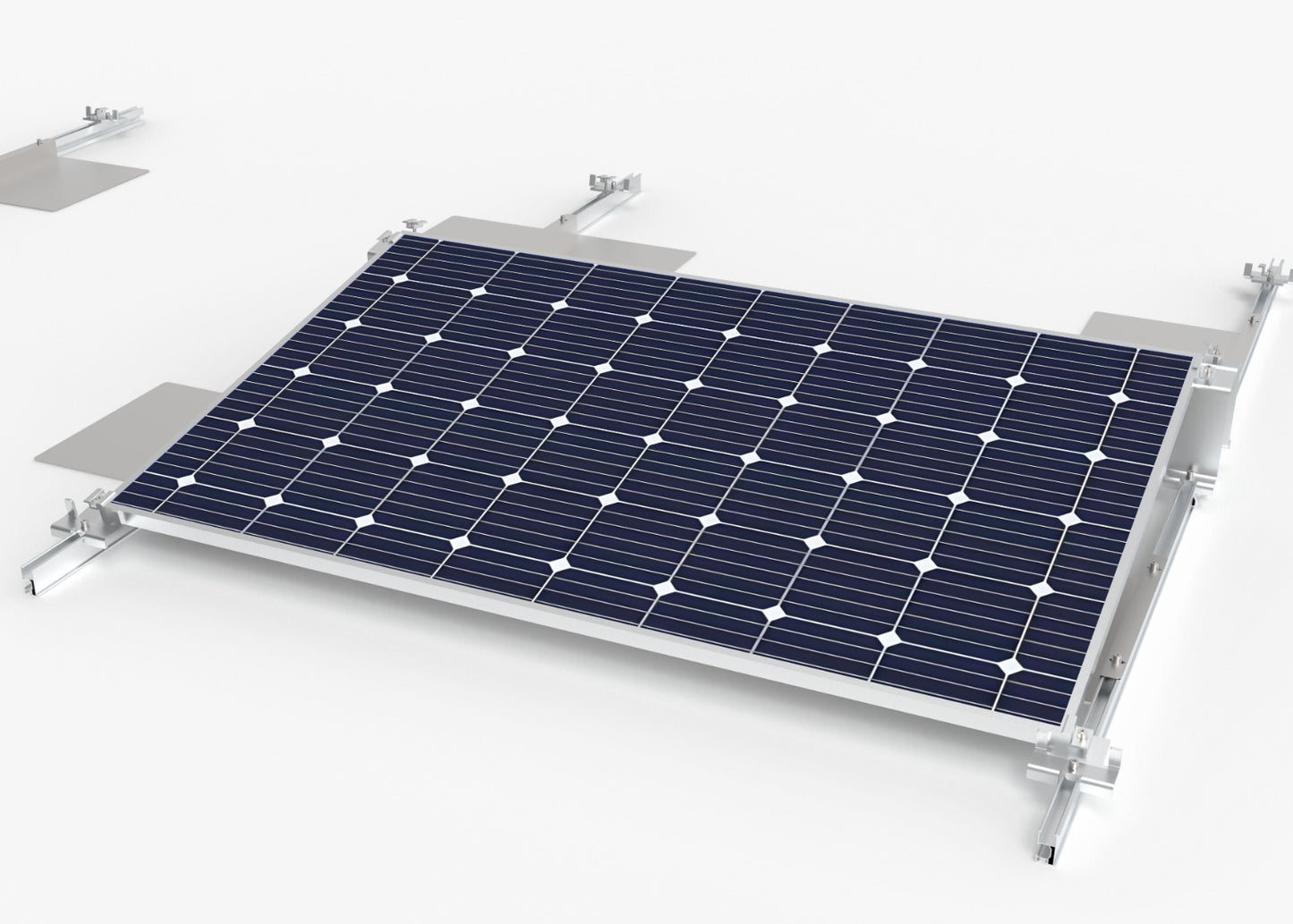 Flachdach Ost West Montageset für 4 PV Module Solar Halterung