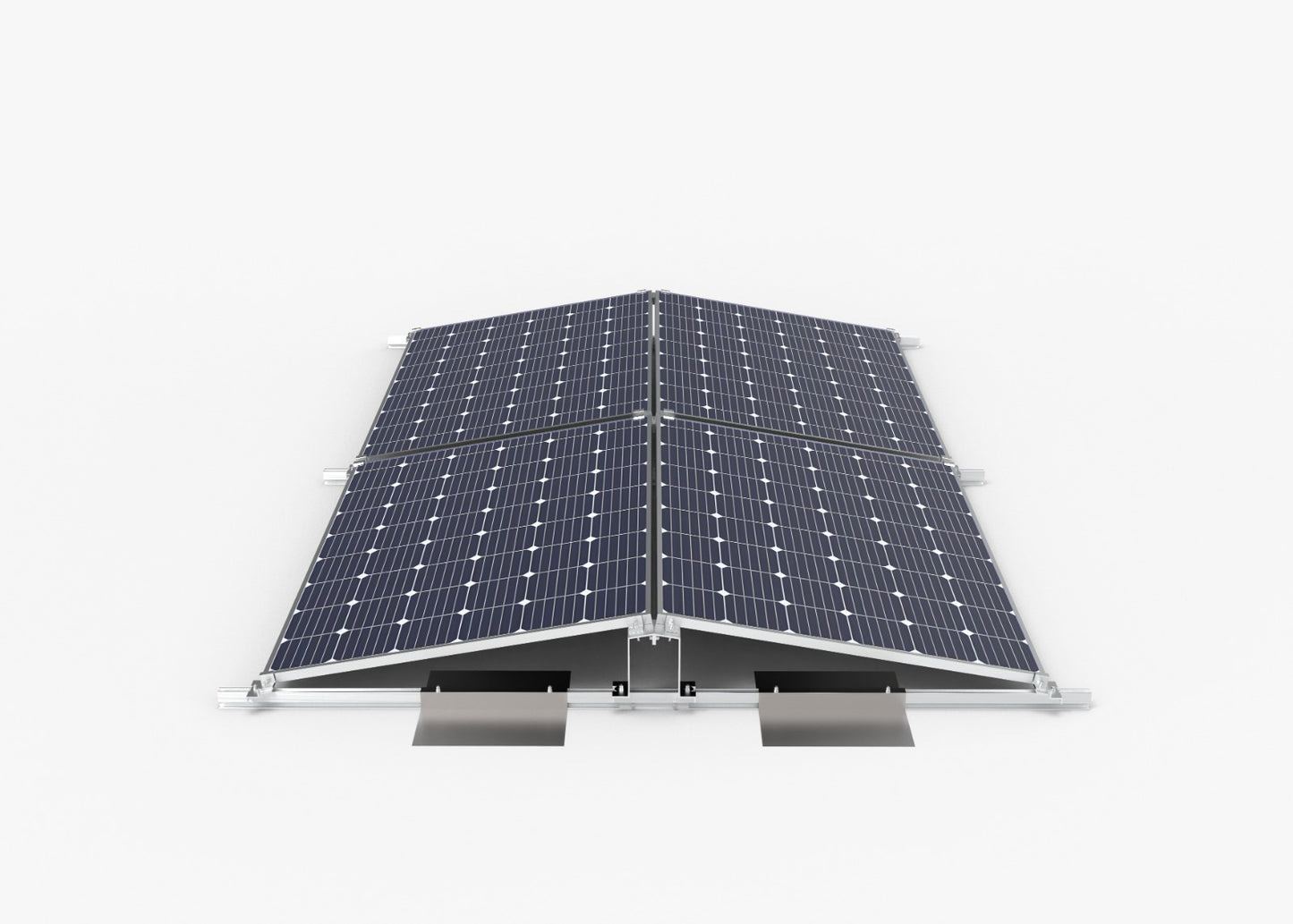 Flachdach Ost West Montageset für 4 PV Module Solar Halterung