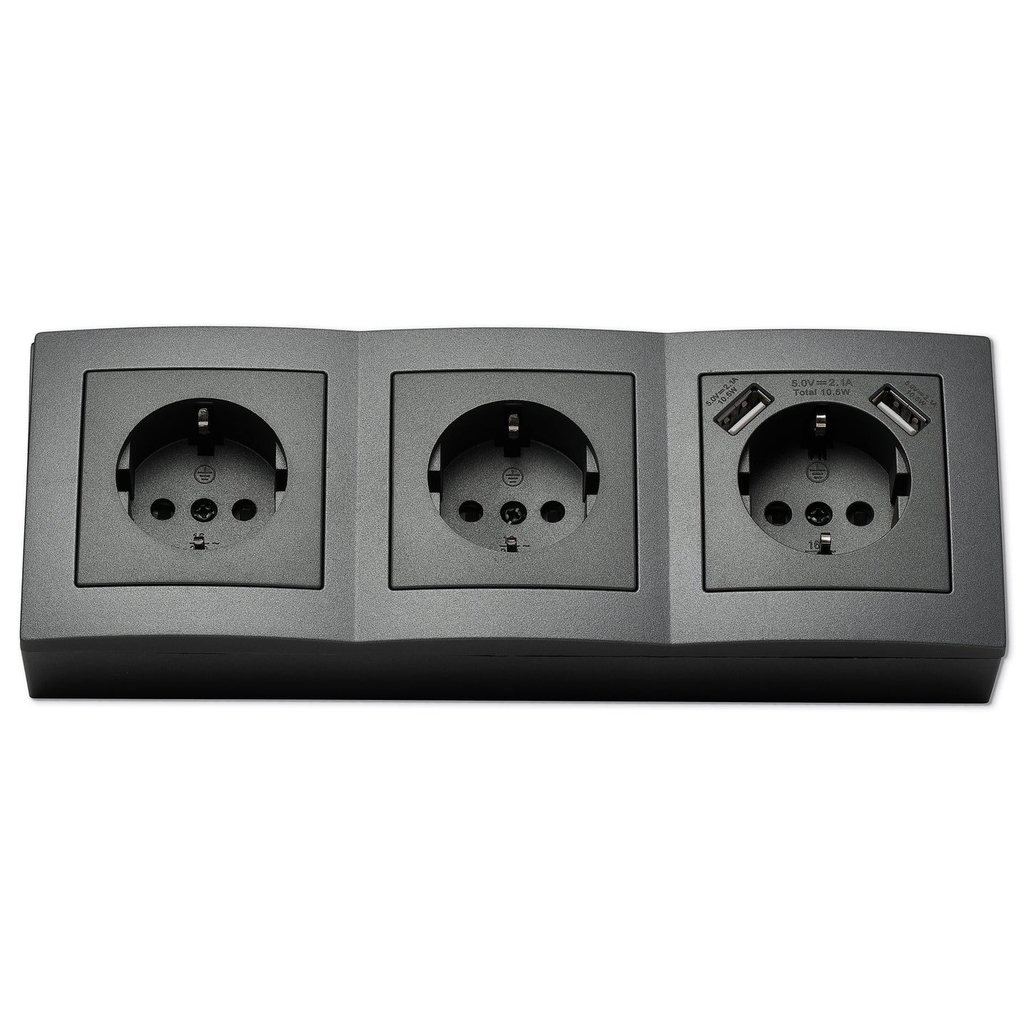 Möbel-Steckdose 3-fach 2x USB Mehrfachsteckdose Küche Büro Steckdosenverteiler