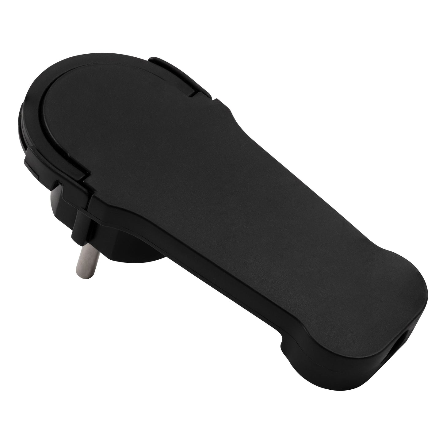 Extra Flacher Wiederanschließbarer Schutzkontakt-Winkelstecker, 250V/16A, Schwarz/Weiß