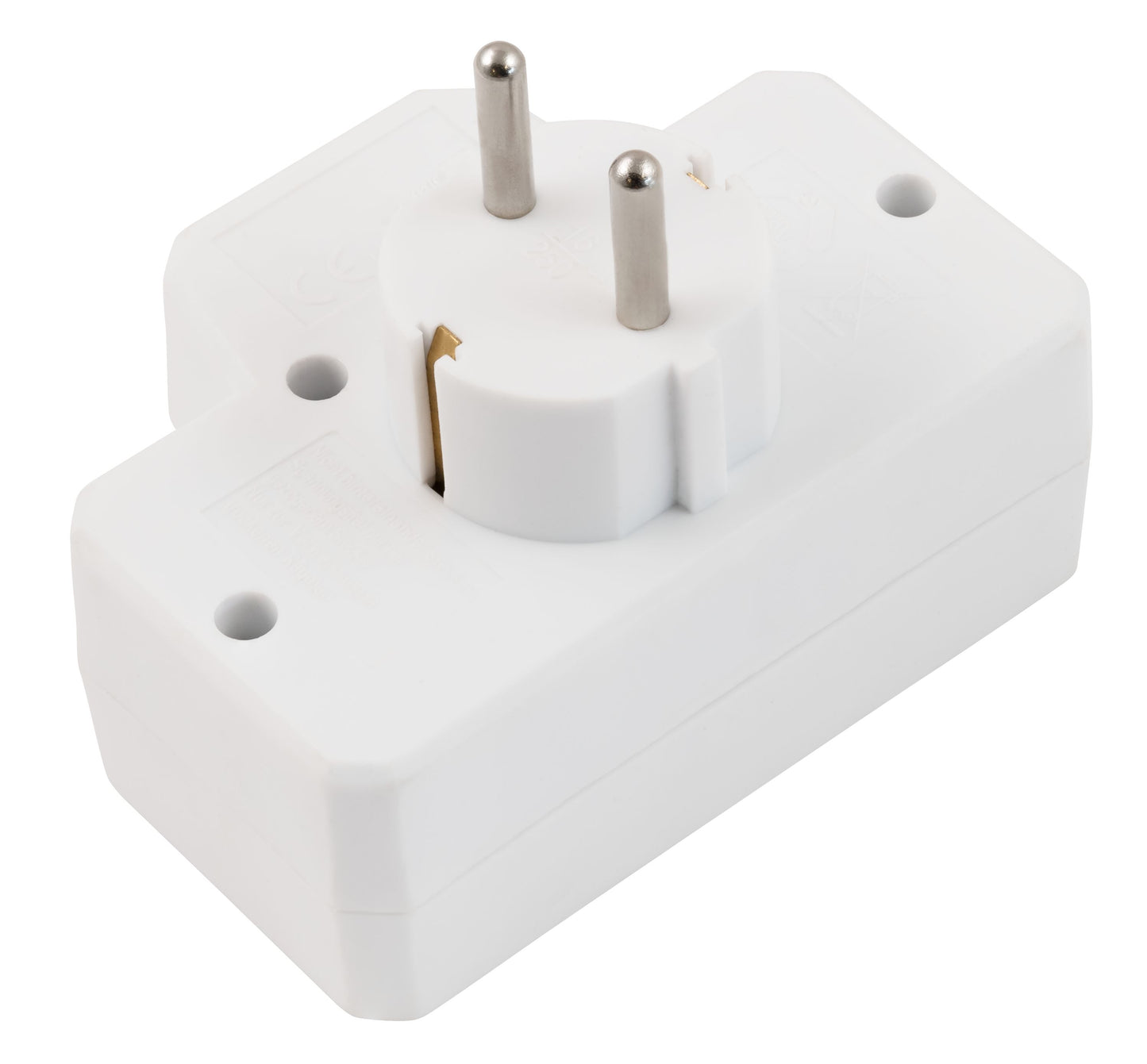 2er Set Steckdosen-Adapter 3-fach Schalter Mehrfachstecker Kindersicherung weiß 16A 250V