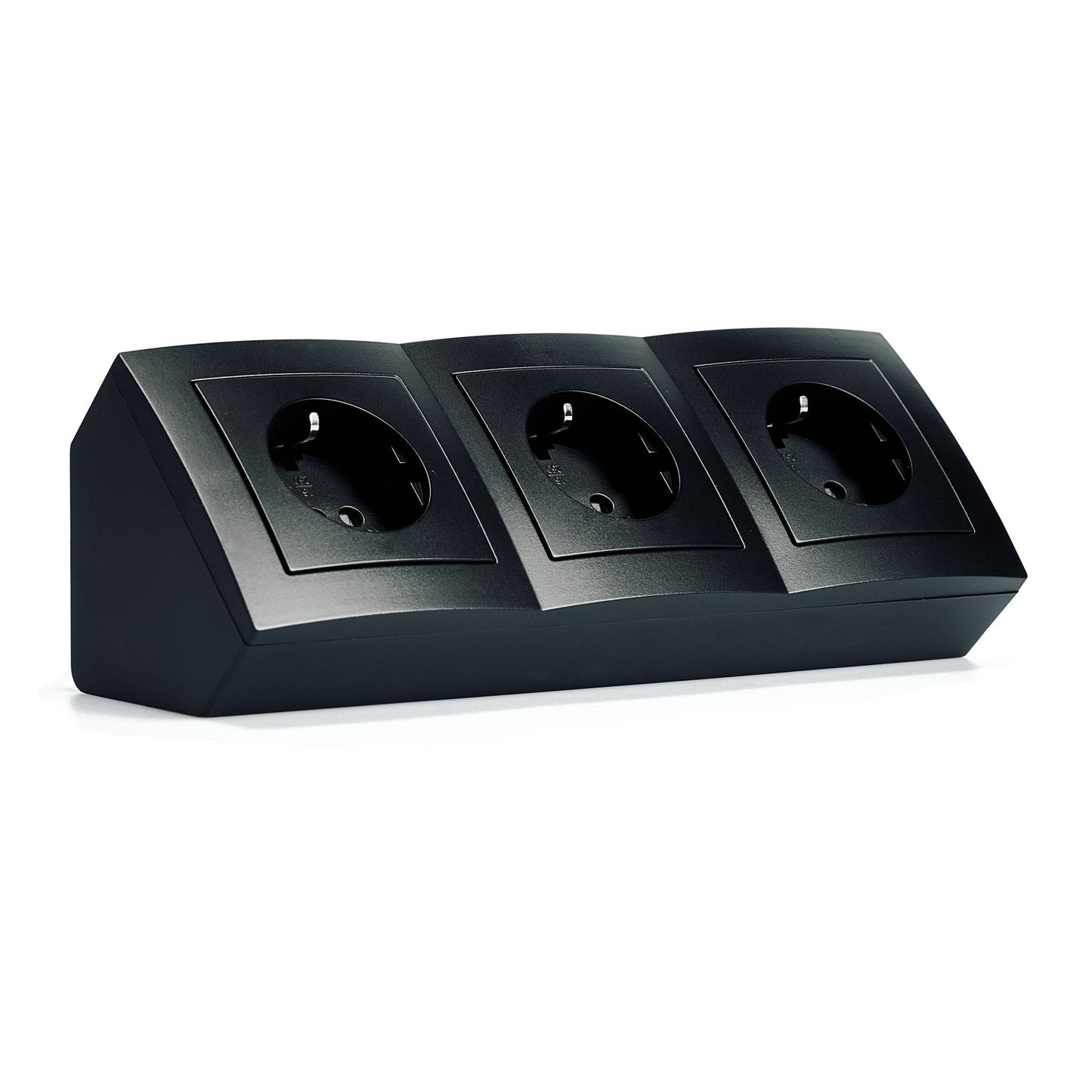 Möbel-Steckdose in mehrfacher Ausführung Küche Büro Mehrfachstecker Schwarz matt
