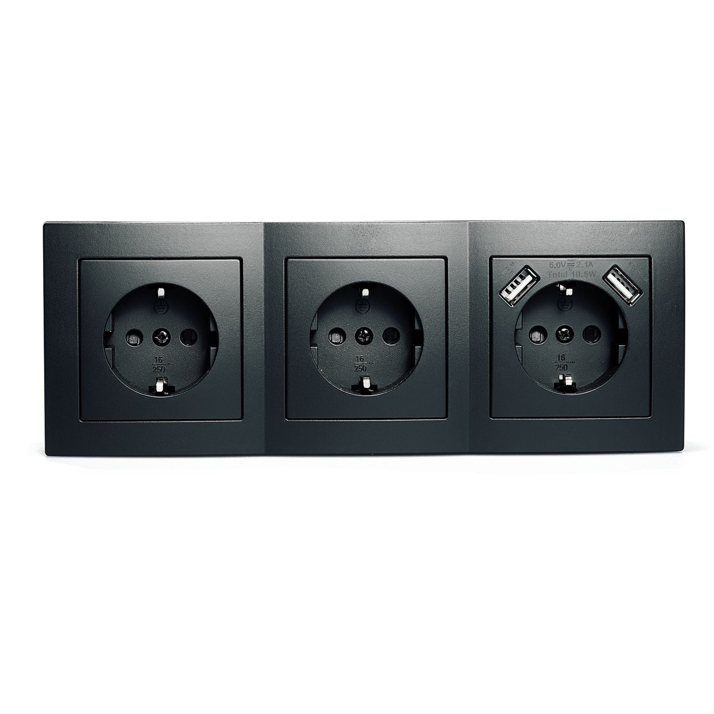 Möbel-Steckdose in mehrfacher Ausführung Küche Büro Mehrfachstecker Schwarz matt