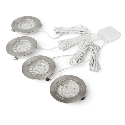 LED Unterbauleuchten Set Küchen-Beleuchtung Schrankleuchten flach rund