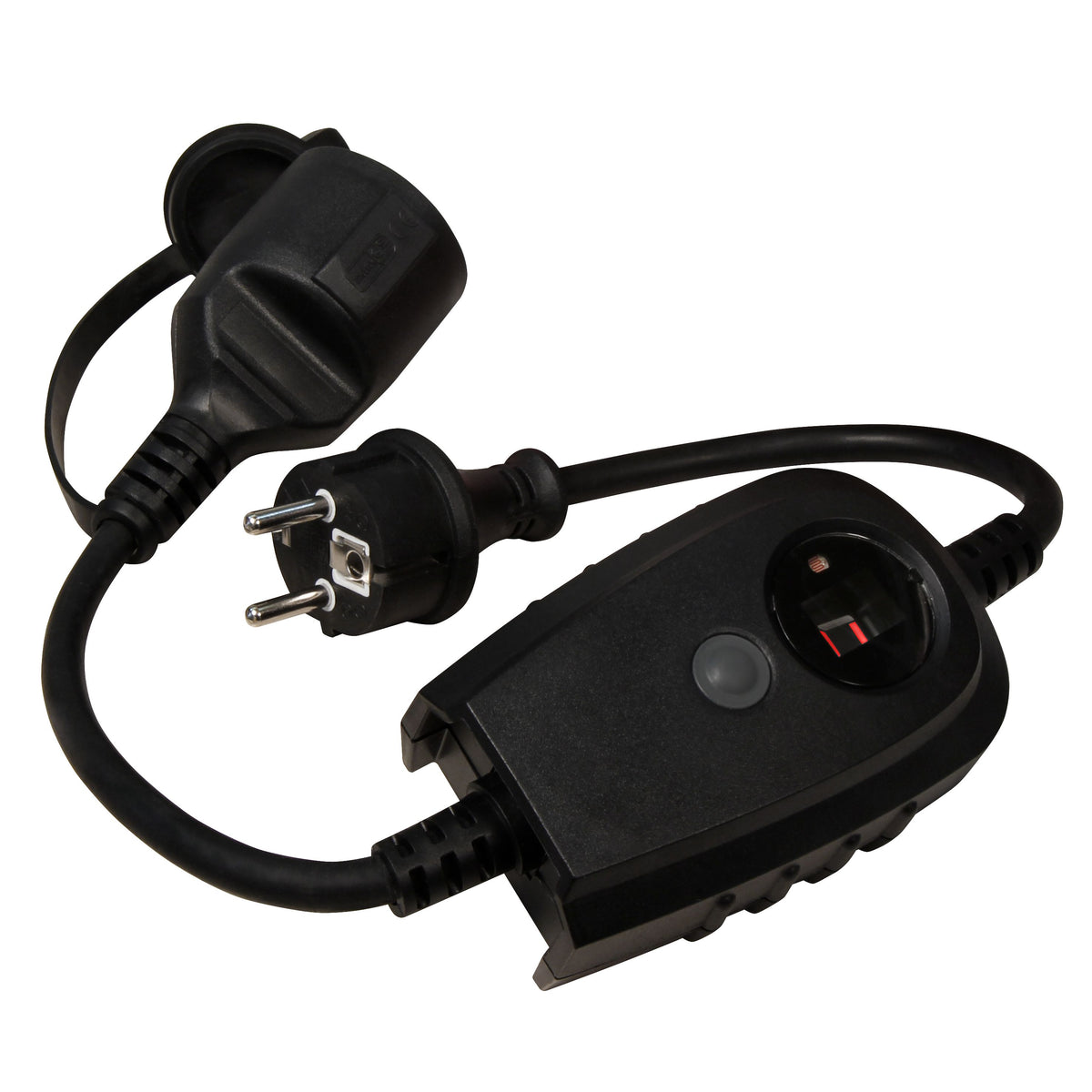 Zwischenstecker mit Dämmerungsschalter & Timer 1–9 Std., IP44, 3680W