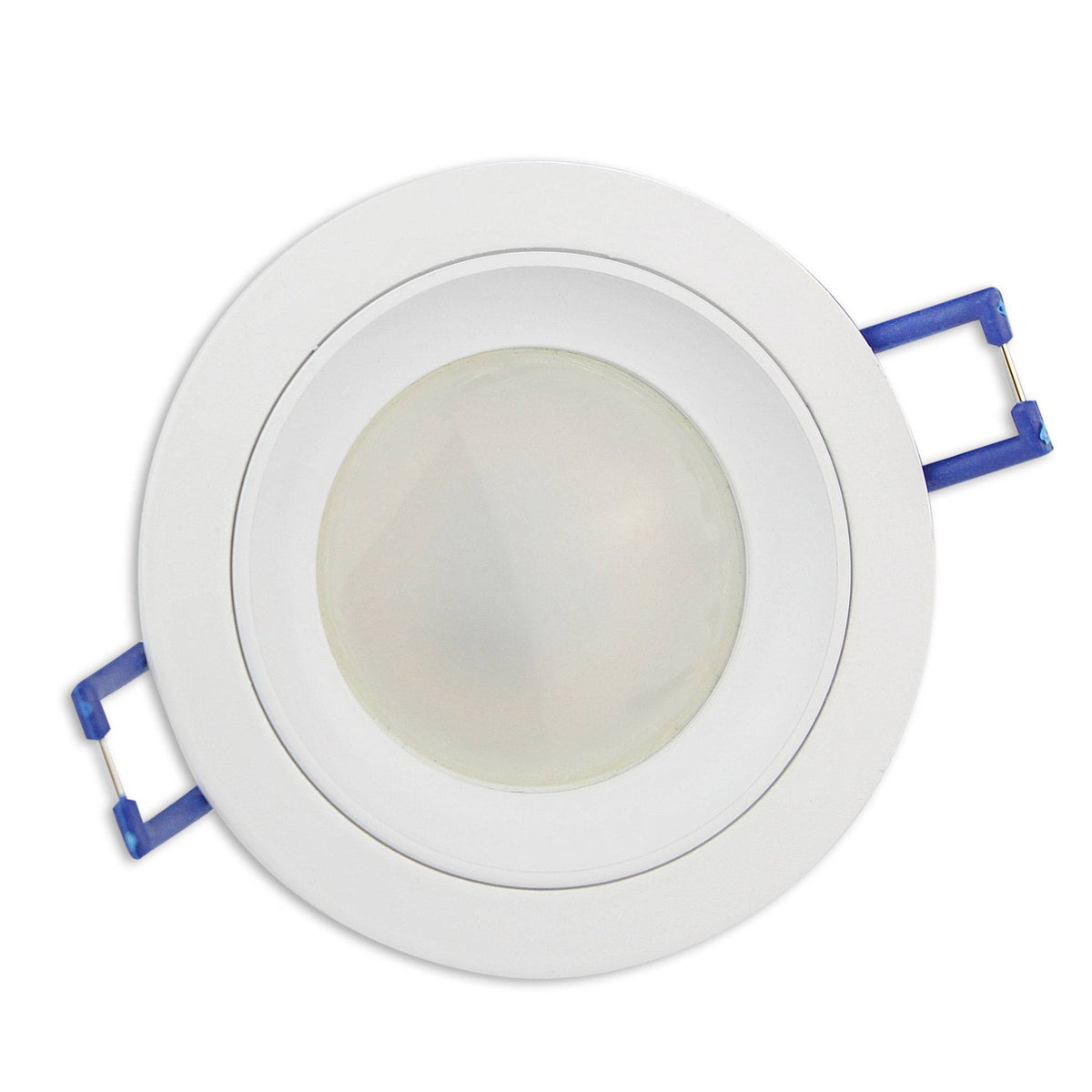 Einbaurahmen GU10 MR16 rund eckig weiß Rahmen Einbaustrahler Ø75mm Bohrloch
