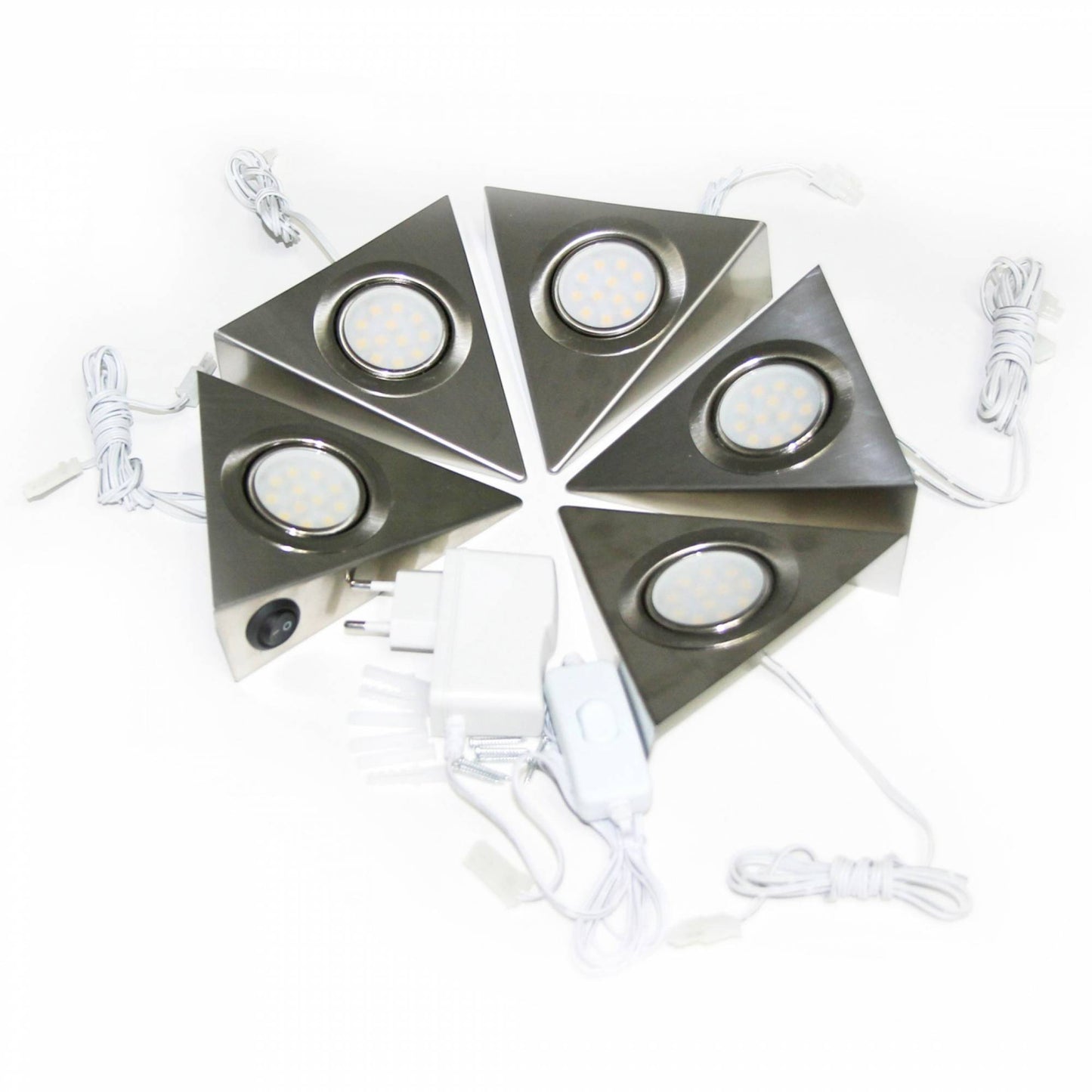 LED Unterbeleuchtung Küchenbeleuchtung Küche Dreieck Edelstahl Lampe