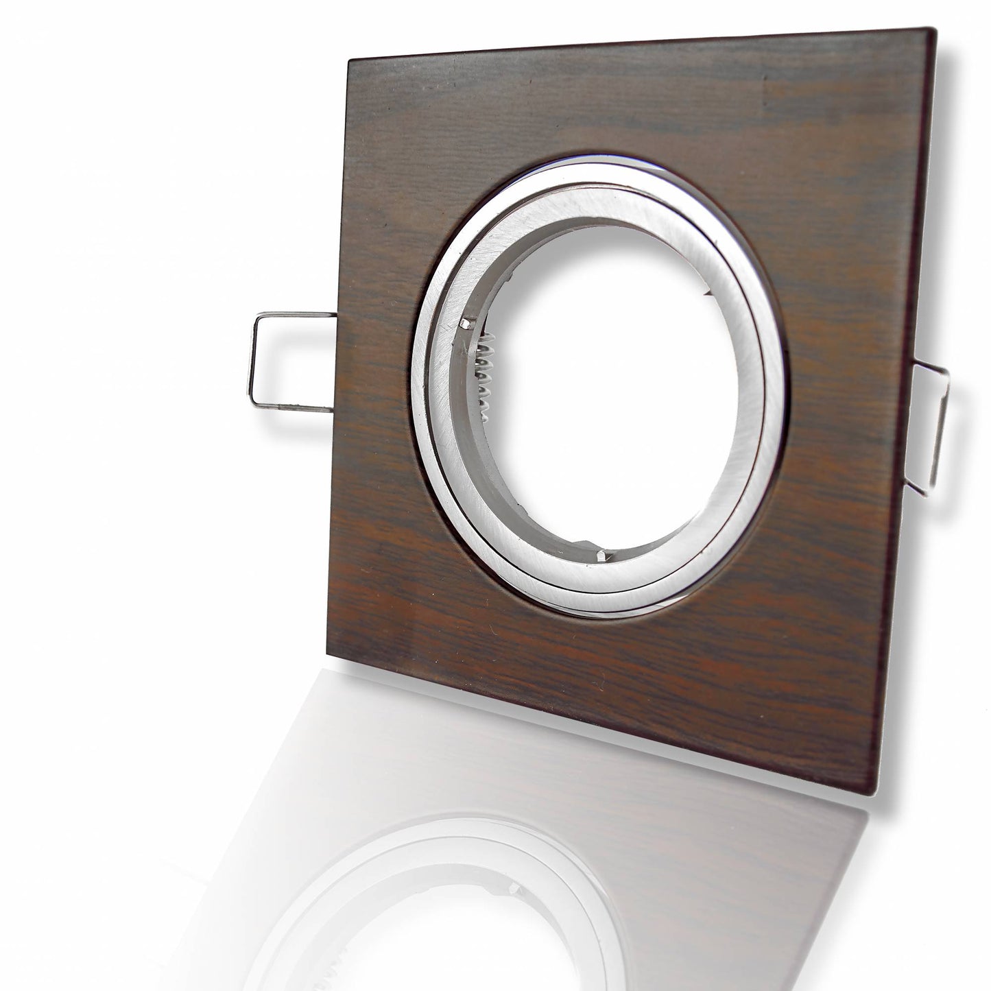 LED Einbaustrahler schwenkbar braun eckig Holz super flach 3-6,5W IP40 230 Volt