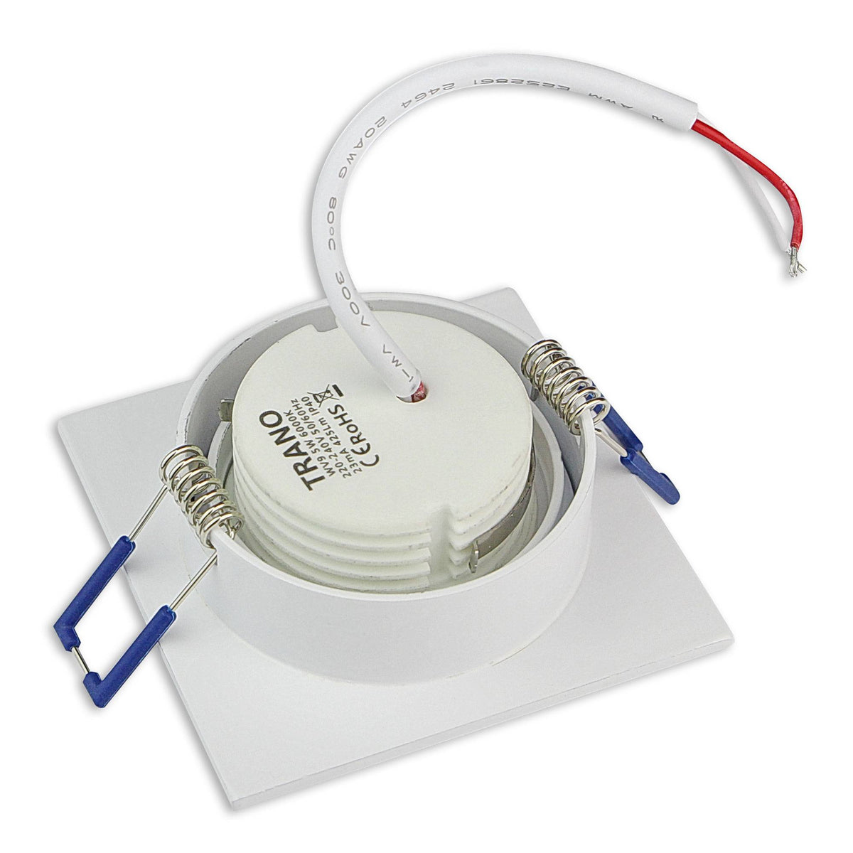 Einbaurahmen GU10 MR16 rund eckig weiß Rahmen Einbaustrahler Ø75mm Bohrloch