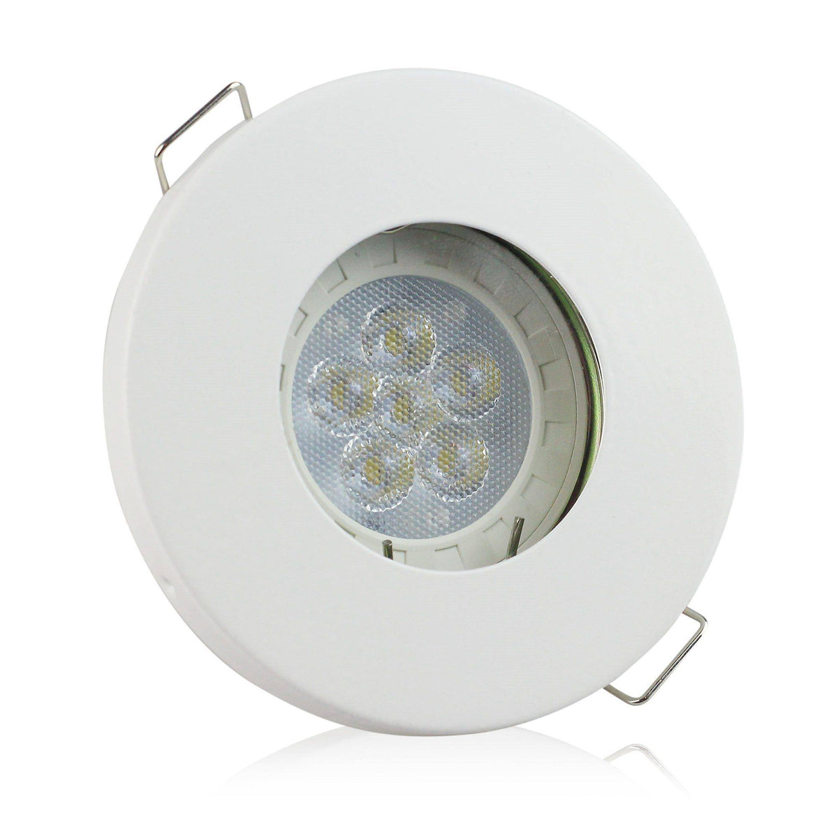 LED Einbaustrahler GU10 Badezimmer Einbaurahmen gebürstet flach rund Dusche Spot