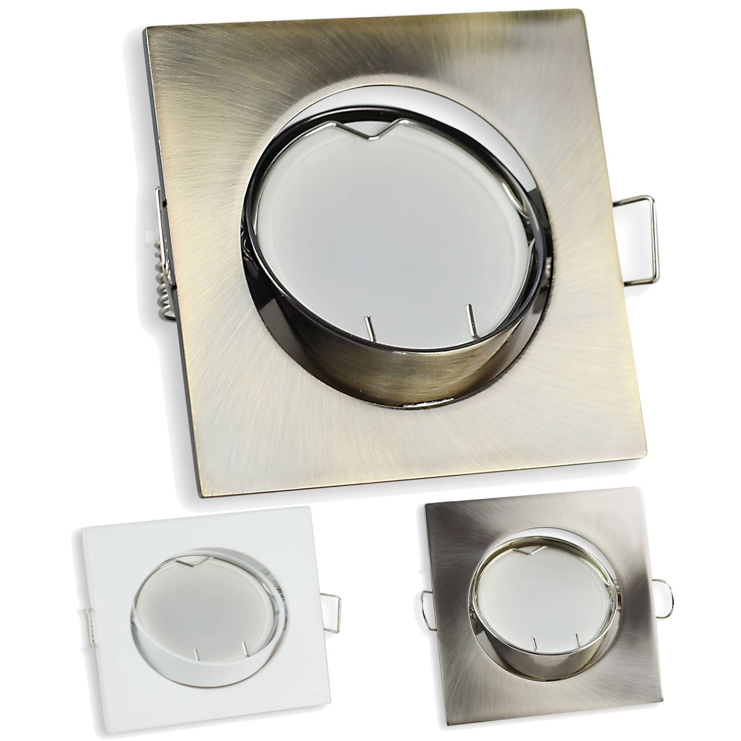 LED Einbaustrahler MR16 12V 5-7 Watt eckig Einbauspot 75mm Bohrloch
