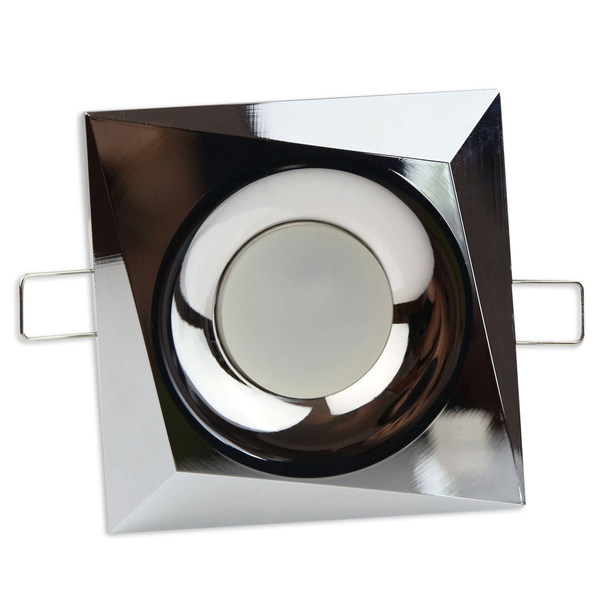 Design Einbaurahmen GU10 MR16 rund eckig weiß chrom Gehäuse Einbauleuchte Ø70mm