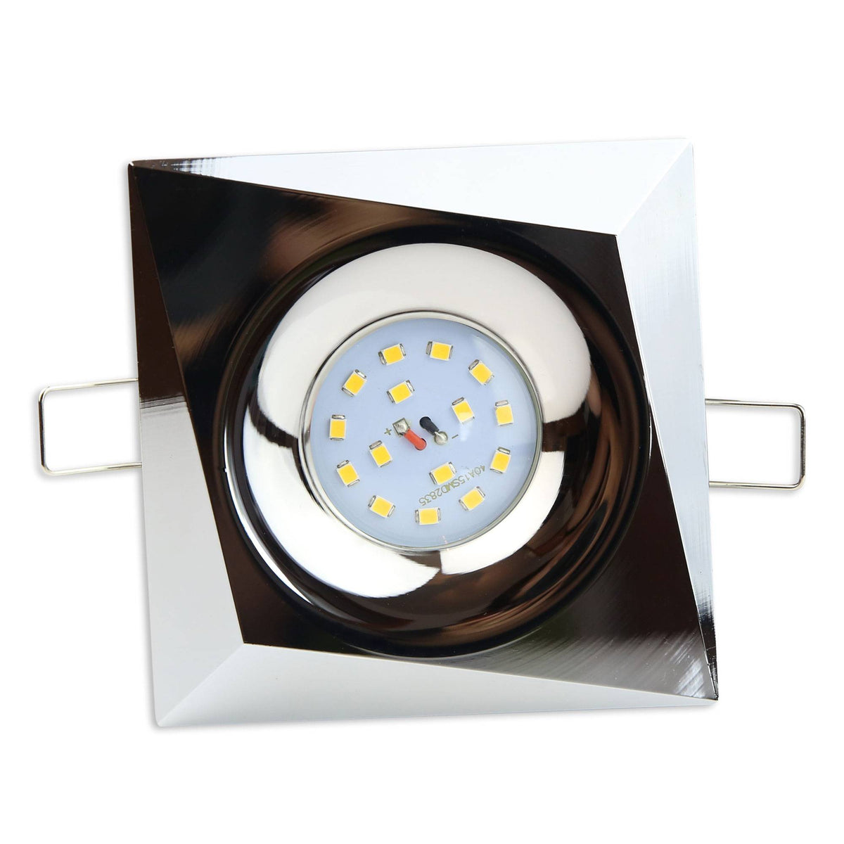 Design Einbaurahmen GU10 MR16 rund eckig weiß chrom Gehäuse Einbauleuchte Ø70mm