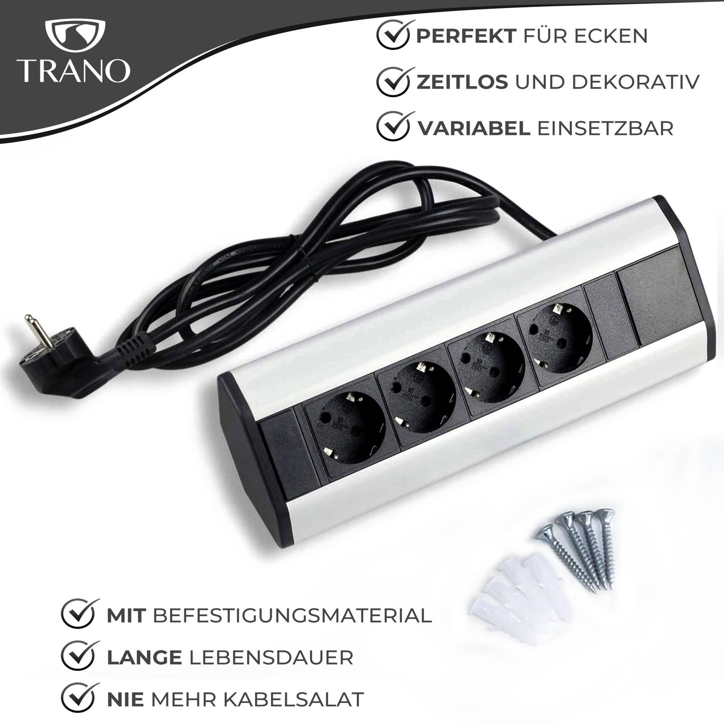 Steckdose versenkbar Küche Büro Tischsteckdose 3-fach Mehrfachsteckdose