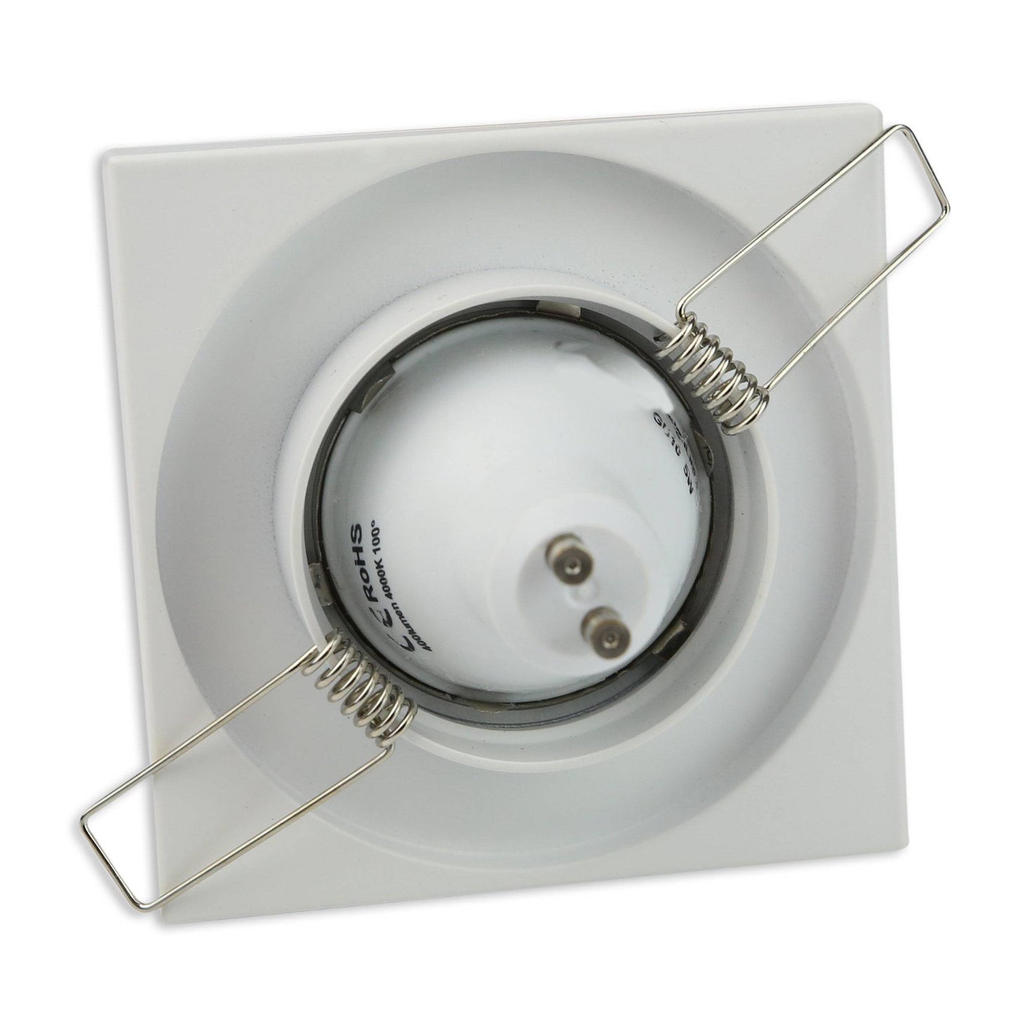 Design Einbaurahmen GU10 MR16 rund eckig weiß chrom Gehäuse Einbauleuchte Ø70mm