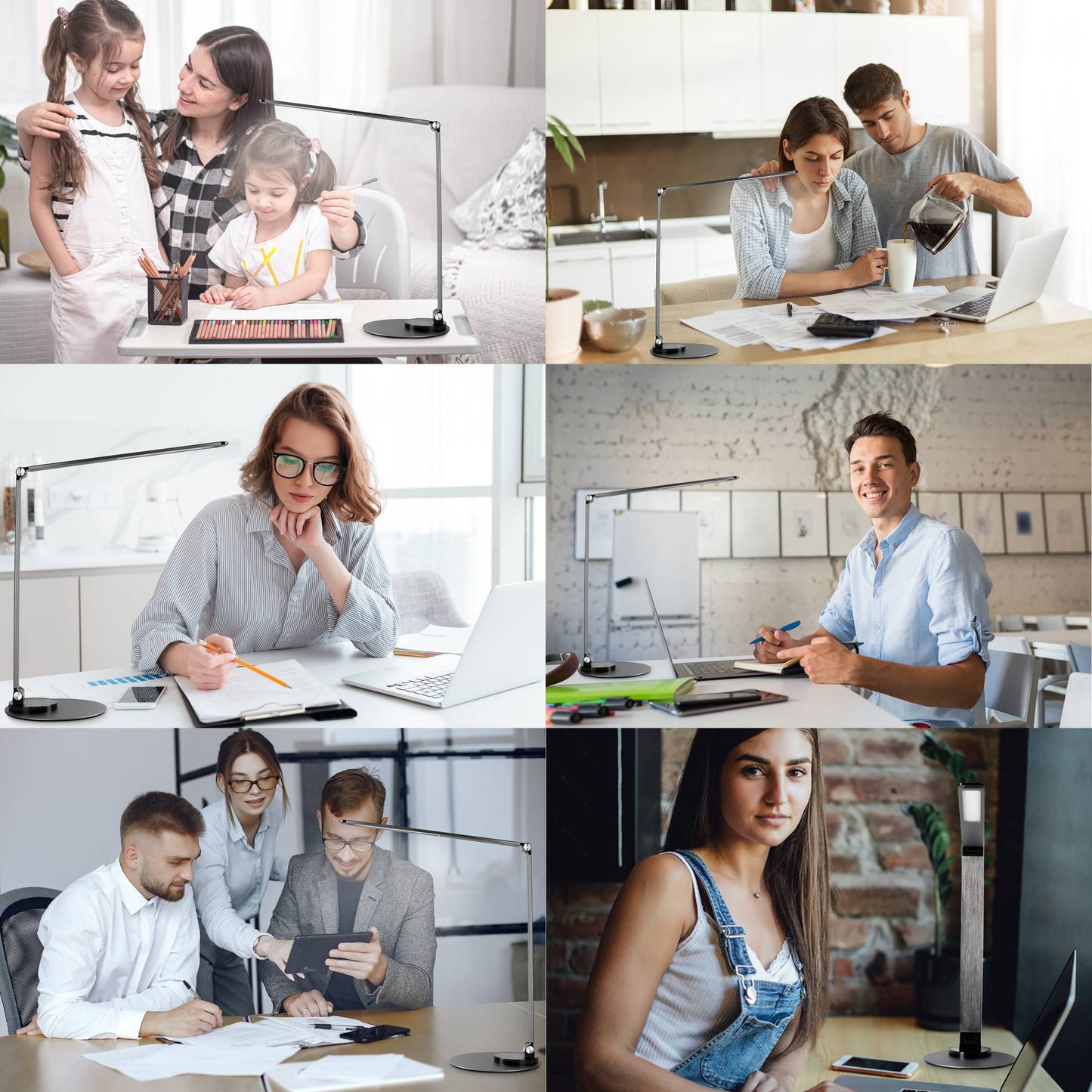 LED Tisch-Leuchte dimmbar mit USB Bürolampe Schreibtischlampe Büro 3 Lichtfarben